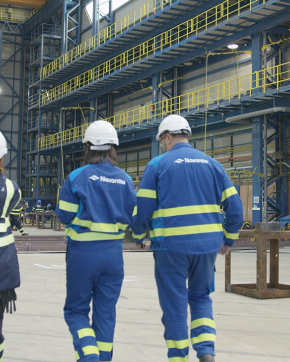 Navantia UK employees working together, reflecting the company’s core values